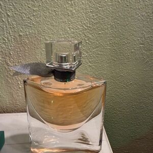 Lancome Perfume with Silver Ribbon and Clear Bottle